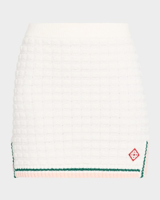 Check Boucle Cotton Mini Skirt